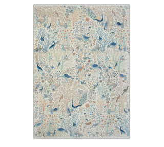 10x14 Large Area Ivory Decorative Birds Peacock Wool Rug