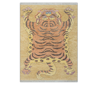 Tigris 5x7 Pastel Tiger Design Handmade Area Rug