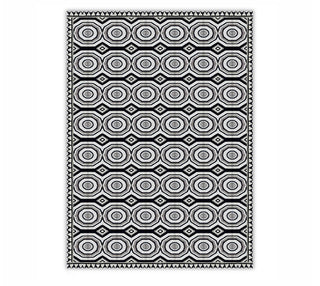 Geometric Black Natural Handmade Abaca Fiber Rug