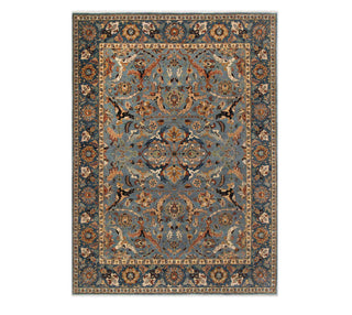 8x10 Vintage Persian Bidjar Reproduction Blue Wool hand Knotted Rug