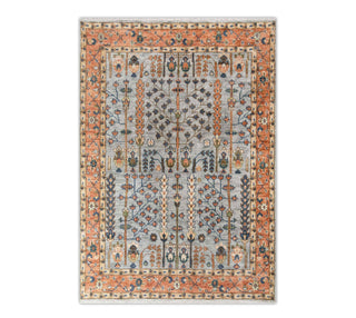Gray Rust Tree Of Life Handmade Soft Feel Wool Oushak Style Rug For bedroom 