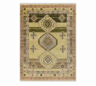 Green wool Handmade Turkish Oushak Wool Rug For Bedroom Rug For Living Room