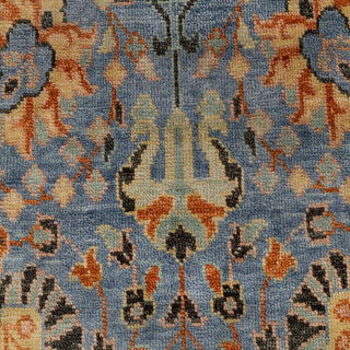 Hand-knotted wool rug featuring Herati fish-and-flower pattern in blue, rust, ivory and teal, 8x10 ft.

