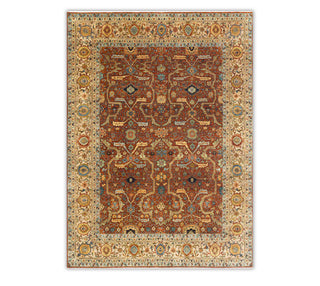 Hand Knotted Vintage Persian Look Rust Wool Rug For Living Room Rug