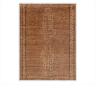 Brown Hand Knotted Persian Style Inspired Soft Feel Wool Rug For Living Room/ Bedroom