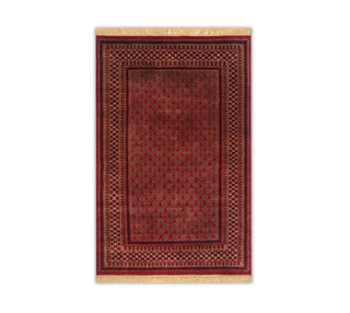 4x6 Red Persian Senneh Hand Knotted High KPSI Soft Plush Feel Wool small Rug