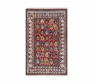 3x5 Red Tribal Senneh Hand Knotted Premium Wool Rug