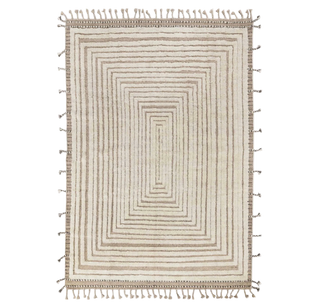 Zahara Ivory Grey Moroccan Beni Ourain Berber Shag Rug