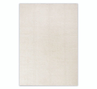 Ivory Moroccan Ribbed Zigzag Rug Beni Ourain Berber Shag Boho Hand Knotted Wool Rug,