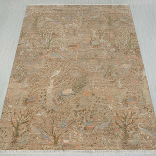 Distressed Traditional Birds Of Paradise Inspired Wool Rug