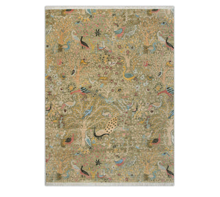 Large Area Persian Birds & Trees Inspired Wool Rug