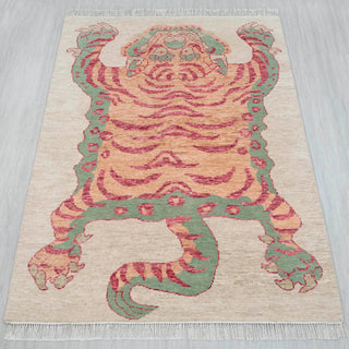 Tigris 5x7 Soft Pastel Palette Tiger Motif Rug