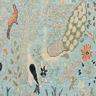 5x7 Birds Peacock Garden Hand Knotted Wool Rug