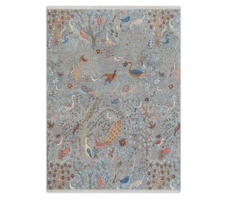 Persian Inspired Aviary Garden Gray Wool Rug