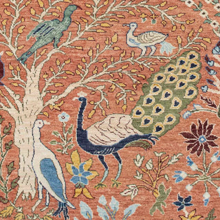 Hand Knotted Birds Garden Scene Soft Wool Rug