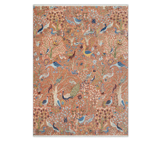 Hand Knotted Birds Garden Scene Soft Wool Rug