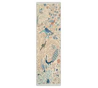 3x8 Ivory Peacock Garden Fine Weave Hallway Rug
