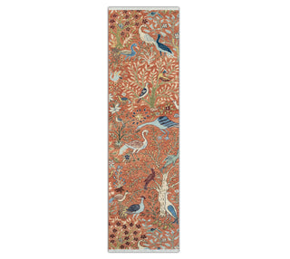 2'6x10 Beautiful Birds & Trees View Wool Runner Rug