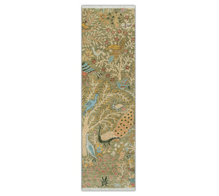 2'6x8 Green Birds Peacock Fine Weave Woolen Rug