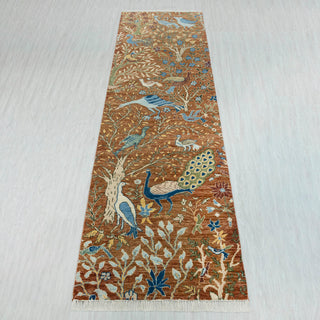 3x10 Birds & Trees Motifs Hand Knotted Hallway Rug