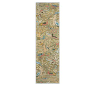 2'6x15 Green Birds Peacock Woolen Custom Size Runner Rug
