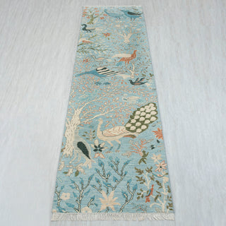 2'6x10 Birds of Paradise Inspired Woolen Runner Rug