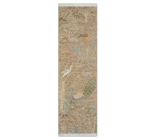 2'6x8 Distressed Hand Knotted Birds Woolen Runner Rug