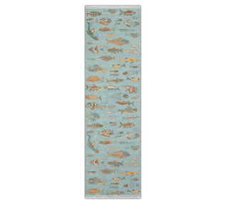 Pisces 2'6x10 Hand Knotted Fish Runner Rug