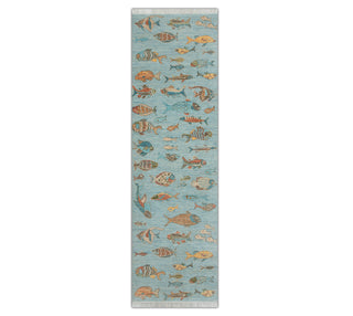Pisces 2'6x8 Hand Knotted Fish Runner Rug