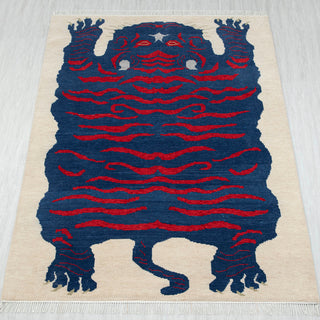 Tigris 5x7 Bengal Tiger Artisanal Handwoven Wool Rug