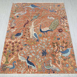 5x7 Persian Inspired Peacock Garden Wool Rug