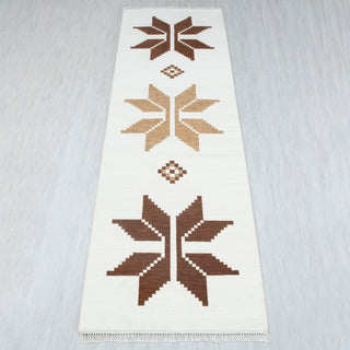 Desert Mesa Ivory & Brown Southwestern Style Woolen Runner