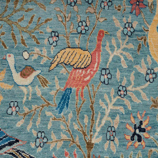 10x14 Large Area Hand Knotted Birds & Garden View Rug