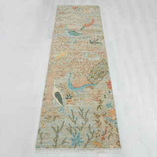 2'6x8 Persian Birds of Paradise Inspired Runner Rug