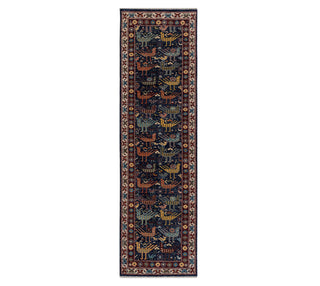 2'6x10 Traditional Caucasian Birds Inspired Wool Rug