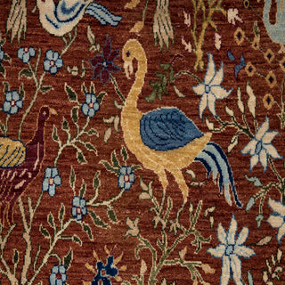 9x12 Fine Hand Knotted Birds of Paradise Inspired Wool Rug