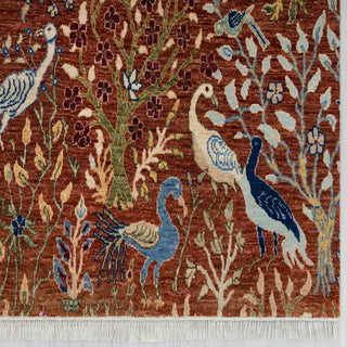 9x12 Fine Hand Knotted Birds of Paradise Inspired Wool Rug