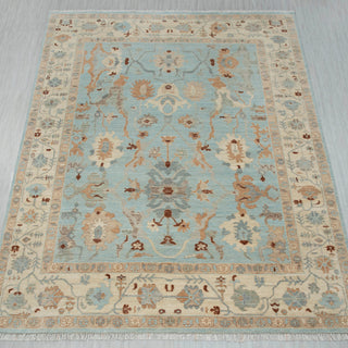 Tracy 9x12 Fine Hand Knotted Blue Wool Oushak Rug