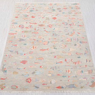 Pisces 9x12 Fine Weave Fish Motifs Wool Nursery Rug