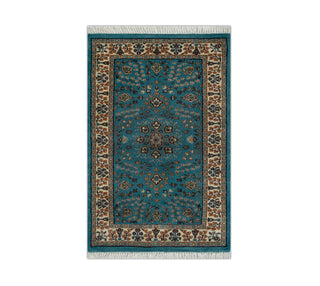 Kashmira 2'6x4 Vibrant Turquoise Blue Persian Wool Rug