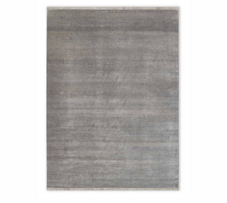 8x10 Indo Savannah Gray Rug Modern Striped Handmade Wool & Silk Area Rug   for bedroom