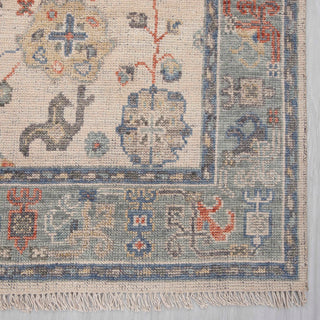 Vanessa 8x10 Hand Knotted Floral Motifs Woolen Oushak Rug