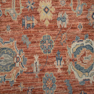 Kennedy 9x12 Classic Oushak Floral Red Wool Rug