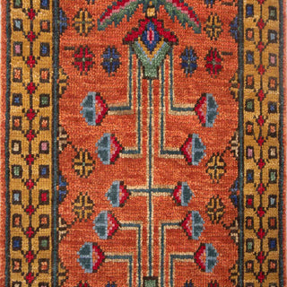 Maurya - Decorative Rust Gold Persian Fine Weave Wool Runner Rug
