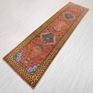 Maurya - Decorative Rust Gold Persian Fine Weave Wool Runner Rug