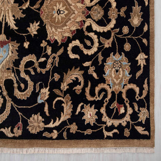 Lily Raff - 8x11 Black Wool Indo Peshawari High KPSI Hand Knotted Rug