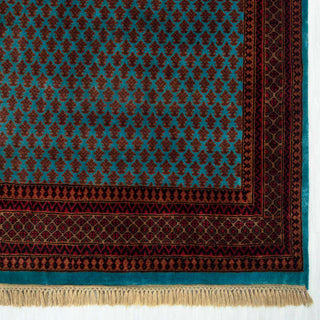 Herati - 6x9 Turquoise Blue Persian Senneh Silky Feel Wool Rug