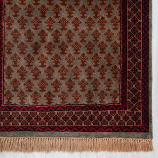 Herati - 3x5 Greenish Gray Persian Senneh Wool Rug