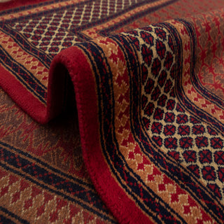 Herati - 8x10 Red Silky Feel Baluch Tribal Wool Rug