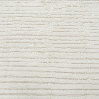 Solveig Ivory Moroccan Ribbed Beni Ourain Thick Wool Rug